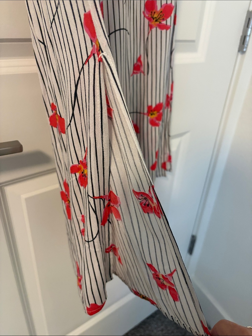 Billabong Black & White Striped Floral Waistband Pants - Picture 3 of 3